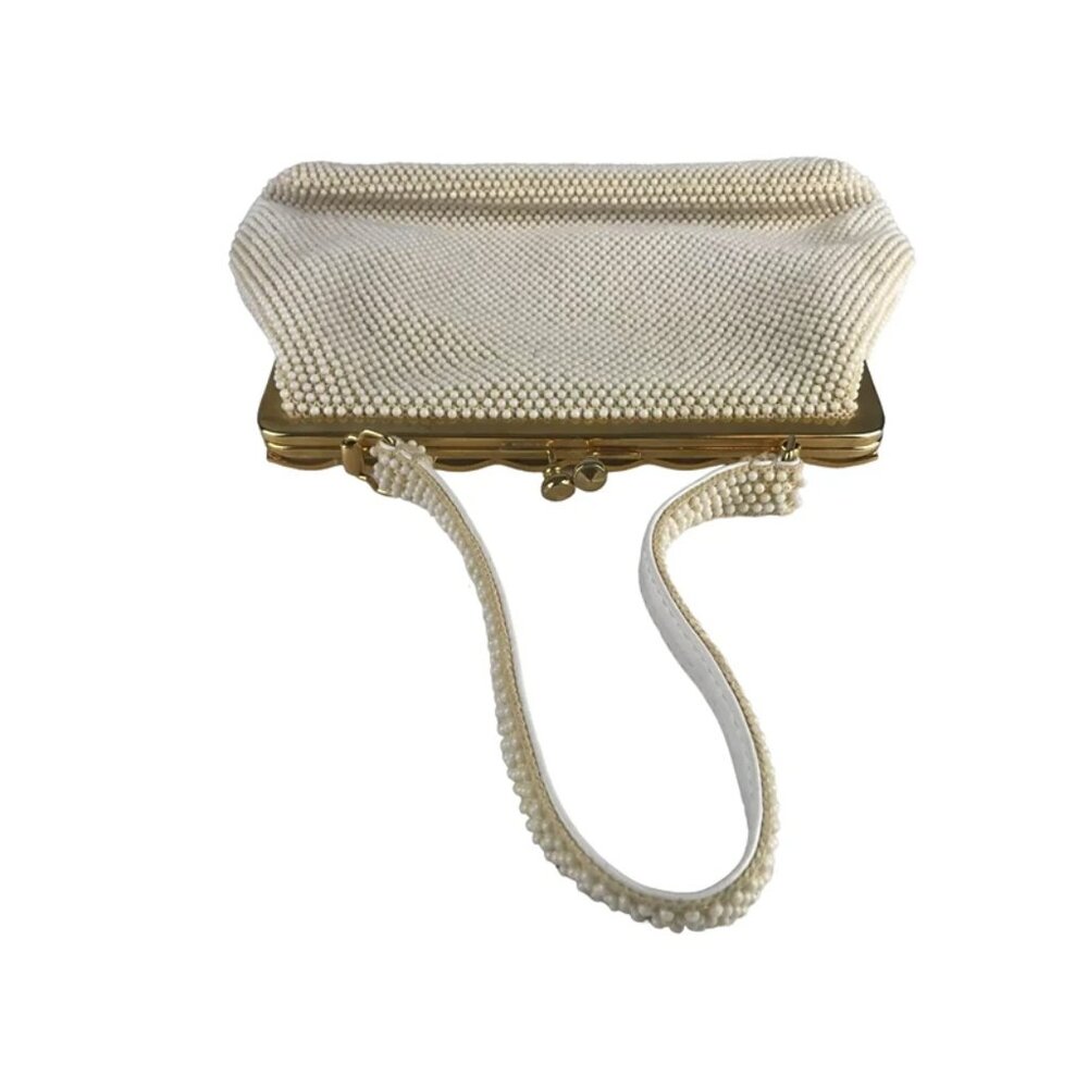 Womens White Glomesh Lightweight Inner Pocket Evening Bag Purse Size M - Picture 5 of 7